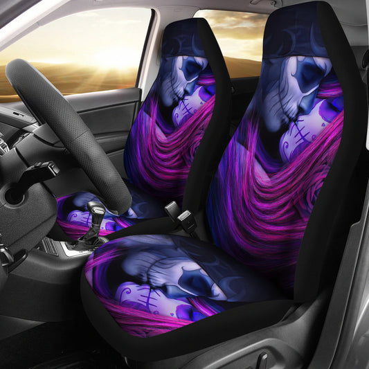 Set of 2 - Sugar skull girs - car seat covers