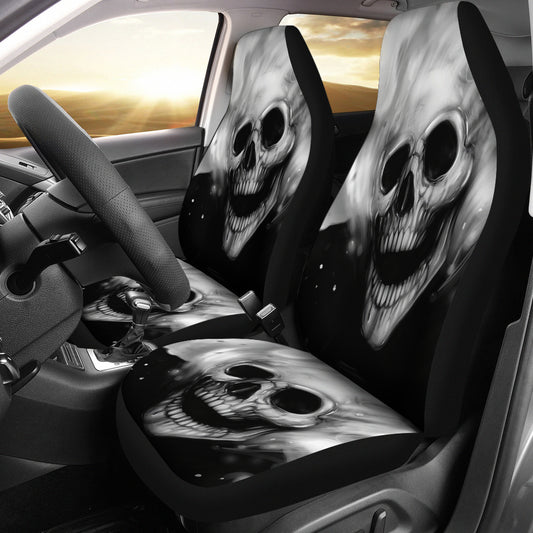 Set of 2 pcs - Skull Gothic Horror Grim reaper Halloween skull car seat covers