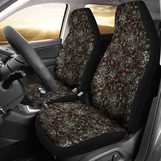 Set 2 pcs seat cover sugar skulls day of the dead