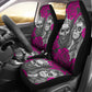 Set of 2 colorful sugar skull car seat covers