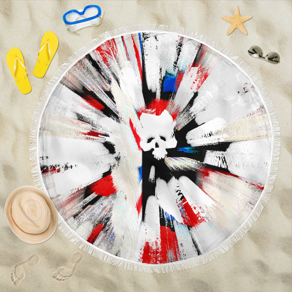 Skull burst beach blanket