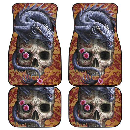 Set of 4 pcs dragon skull car mats
