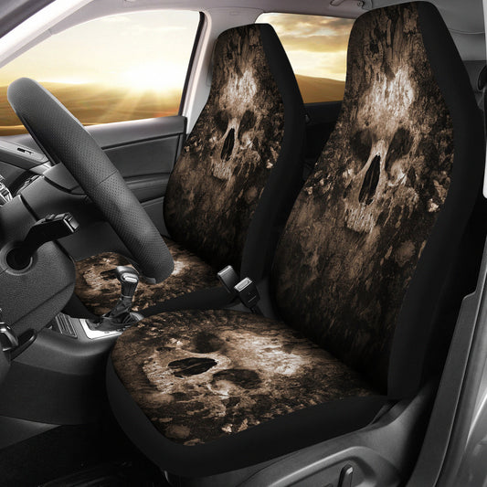 Set of 2 skull car seat covers