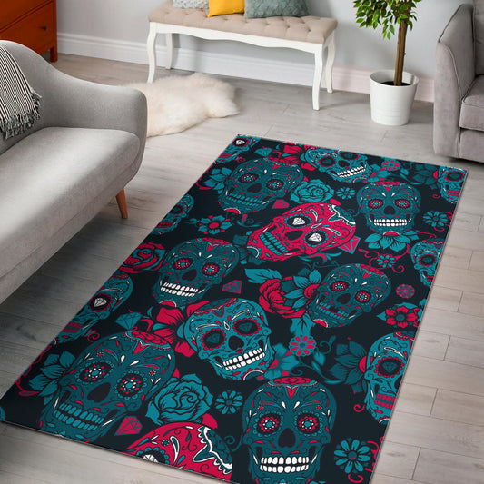 Sugar skull area rug mat carpet