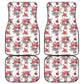 Set of 4 pcs floral sugar skull car mats