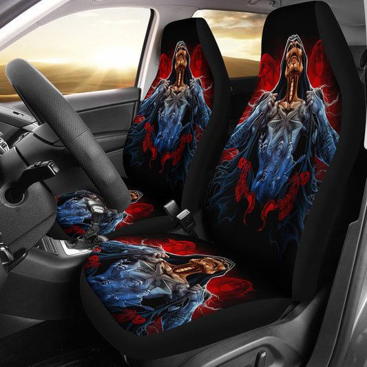 Set 2 pcs Gothic skull car seat covers