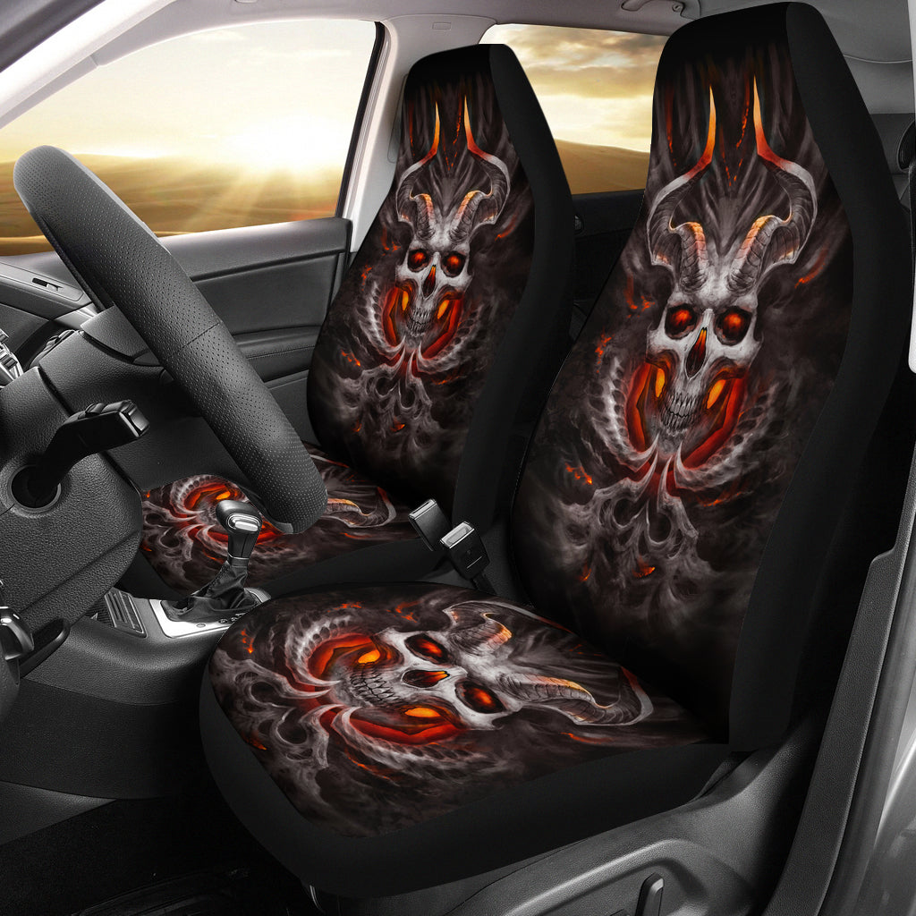 Burning skull - Seat covers for car