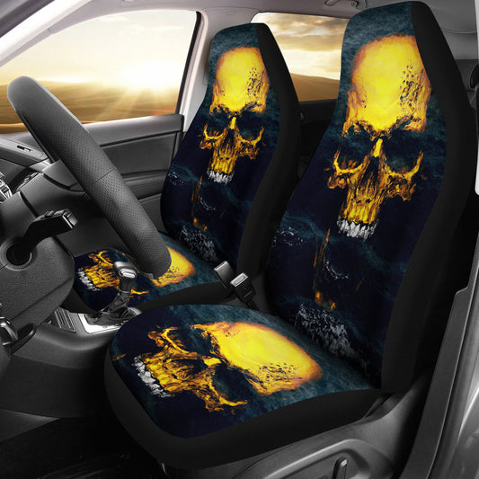 Set 2 pcs Gothic skull car seat covers