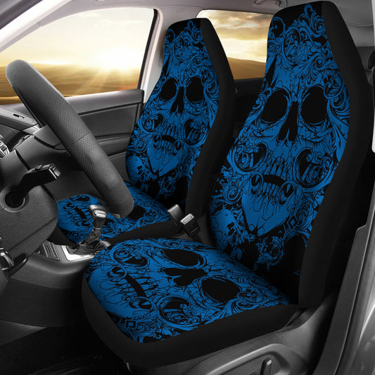 Set of 2 pcs awesome skull car seat covers