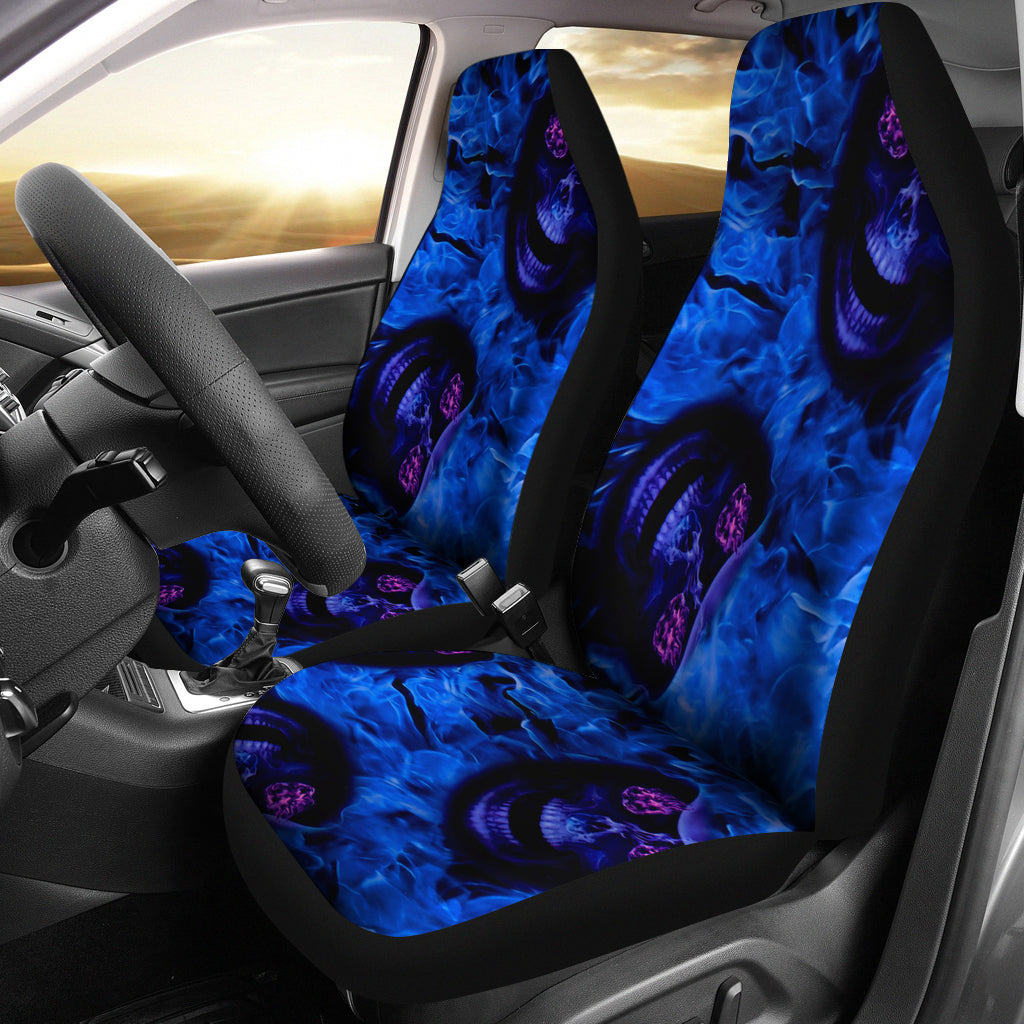 Set of 2 skull car seat covers