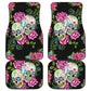 Set of 4 pcs sugar skull car mats - day of the dead car mats