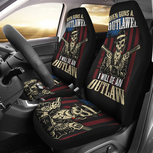Set 2 pcs When the guns are outlawed skulls car seat cover