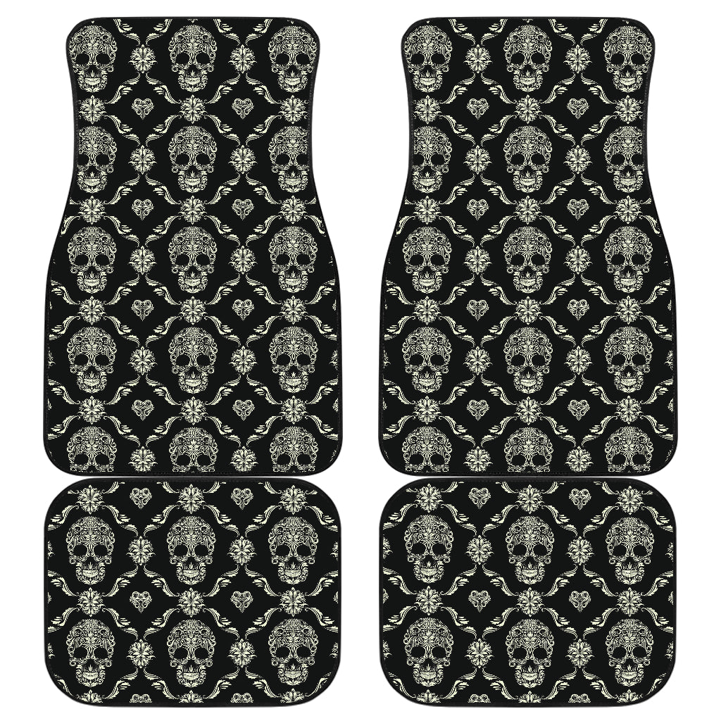 Set of 4 pcs skull car mats