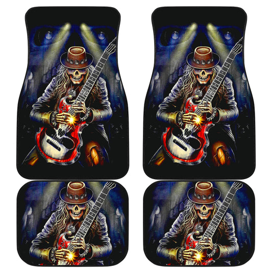 Set 4 pcs skull guitar car mats