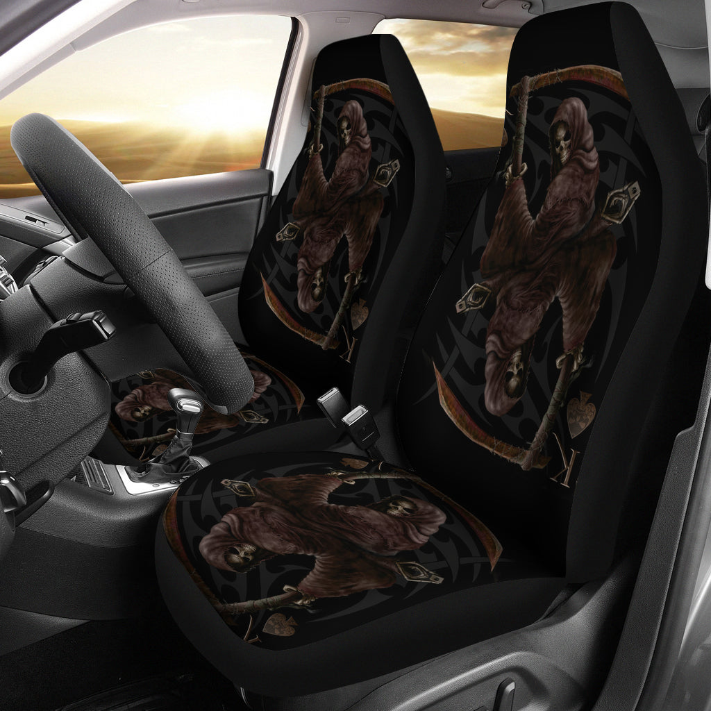 Set 2 pcs Gothic skull car seat covers