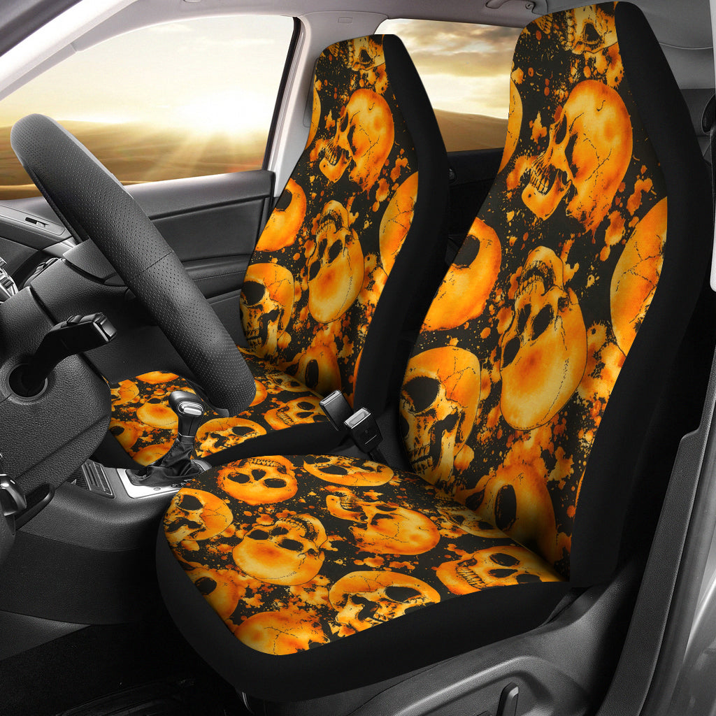 Set 2 skull car seat cover skulls