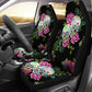 Set 2 pcs Floral sugar skull car seat covers