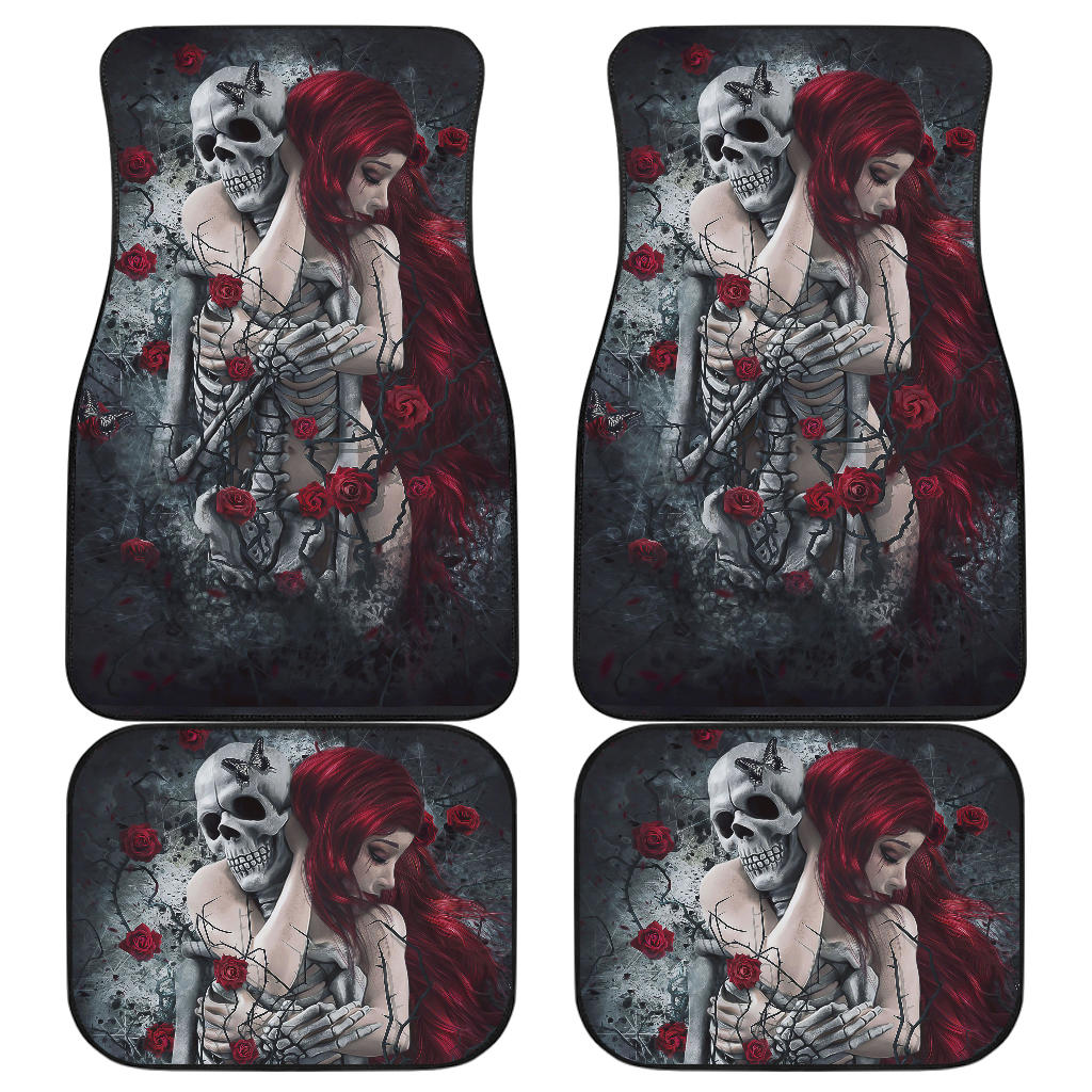 Set of 4 pcs awesome skull car mats