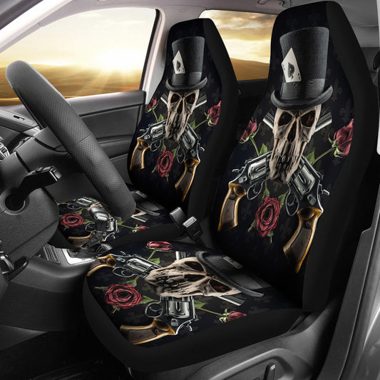 Set 2 pcs Gothic skull car seat covers