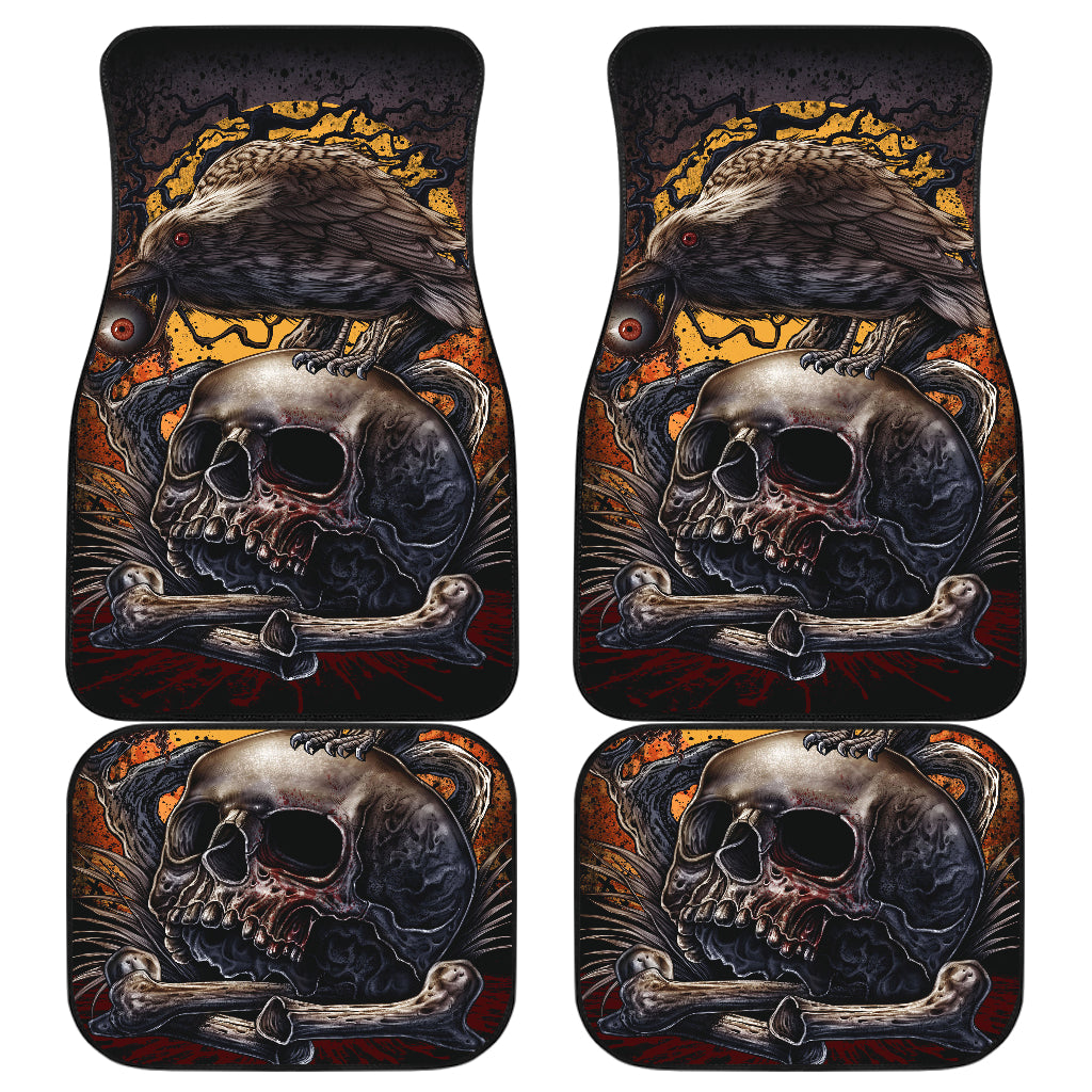 Set of 4 pcs skull bird cart mats