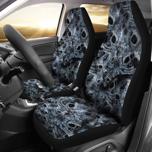 Set 2 pcs Gothic skull car seat covers