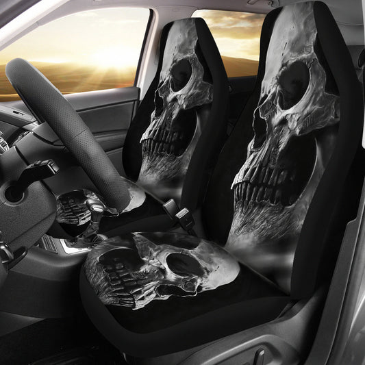 Set of 2 pcs awesome skull car seat covers