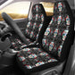 Set of 2 pcs sugar skull car seat covers