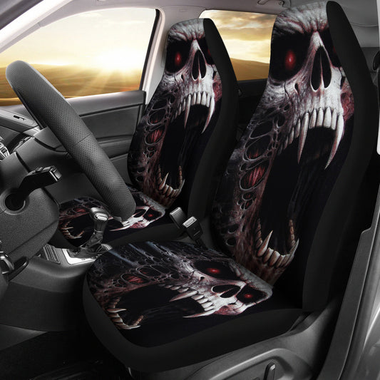 Set 2 skull car seat covers