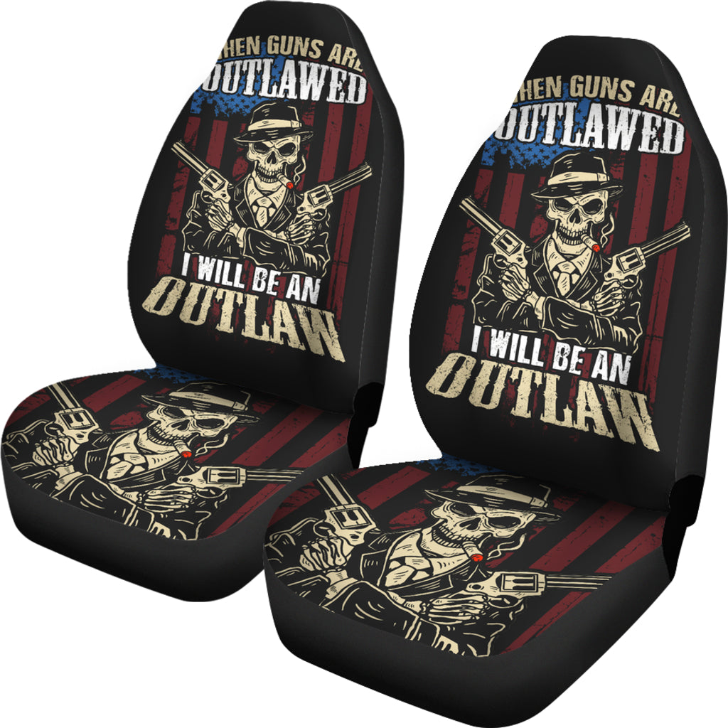 Set 2 pcs When the guns are outlawed skulls car seat cover