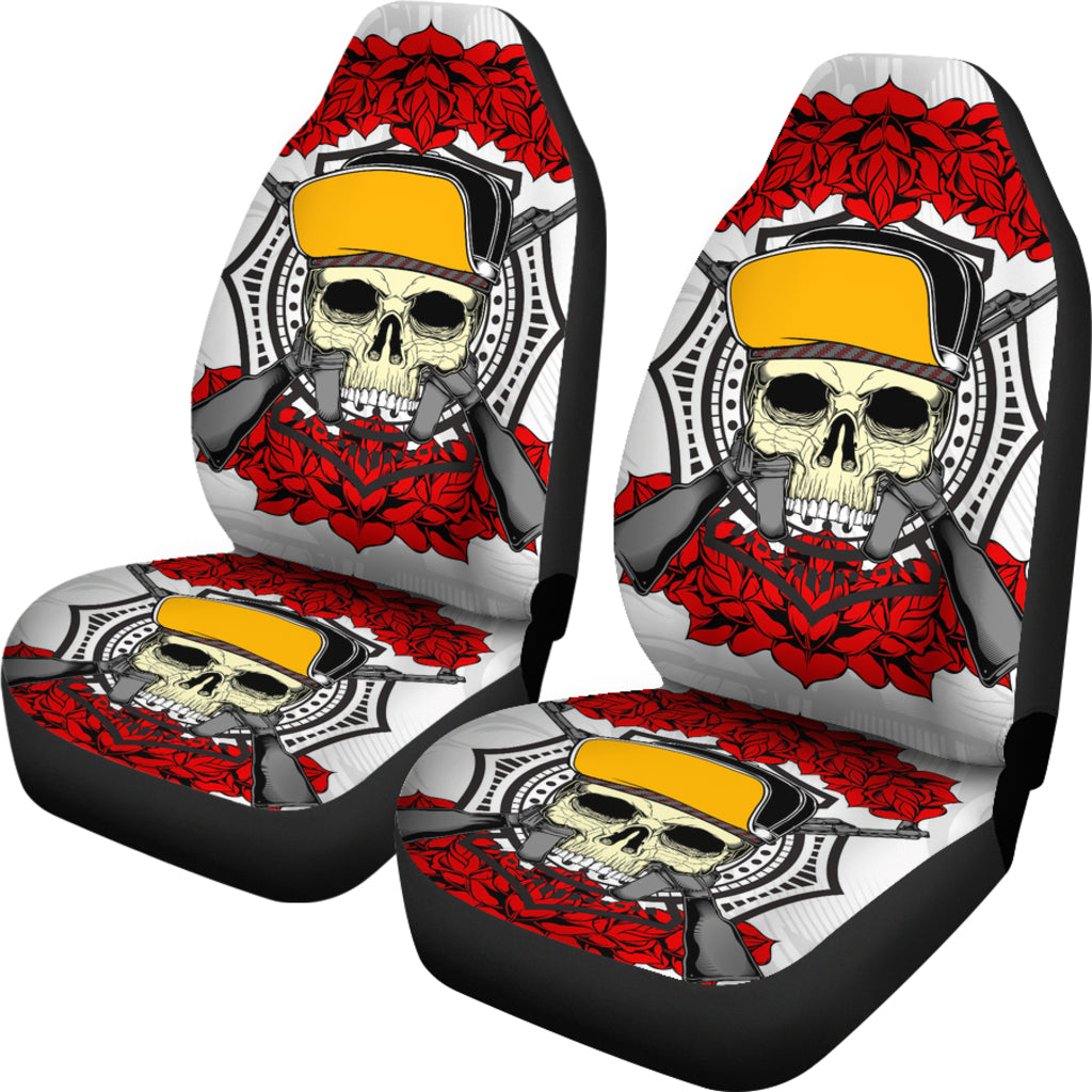 Set of 2 skull Gothic car seat covers