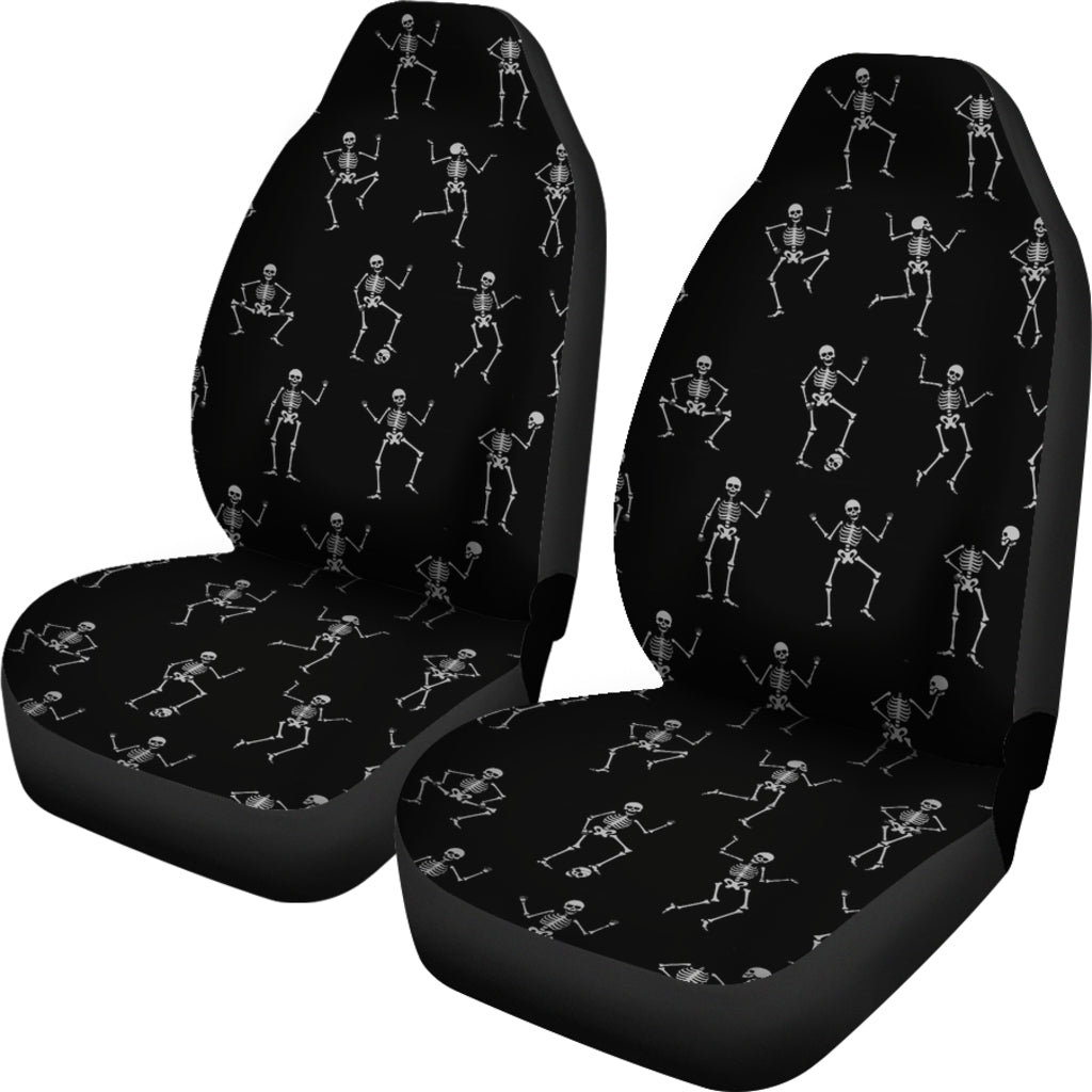 Set 2 pcs skeleton dancing skull car seat covers