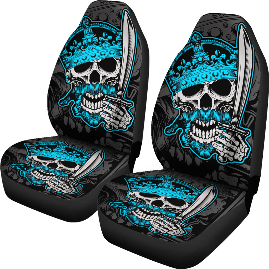 Set of 2 Skull king car seat covers