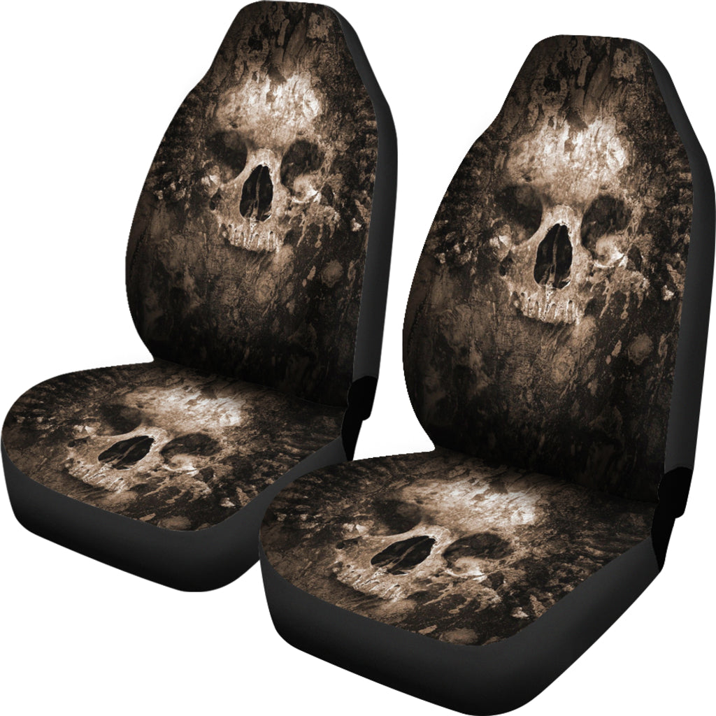 Set of 2 skull car seat covers