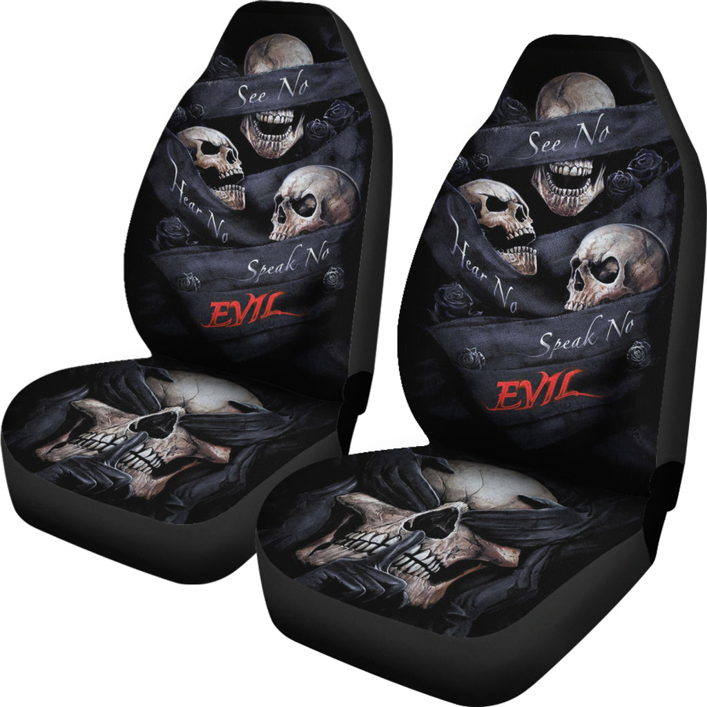 Set of 2 pcs skull girl car seat covers