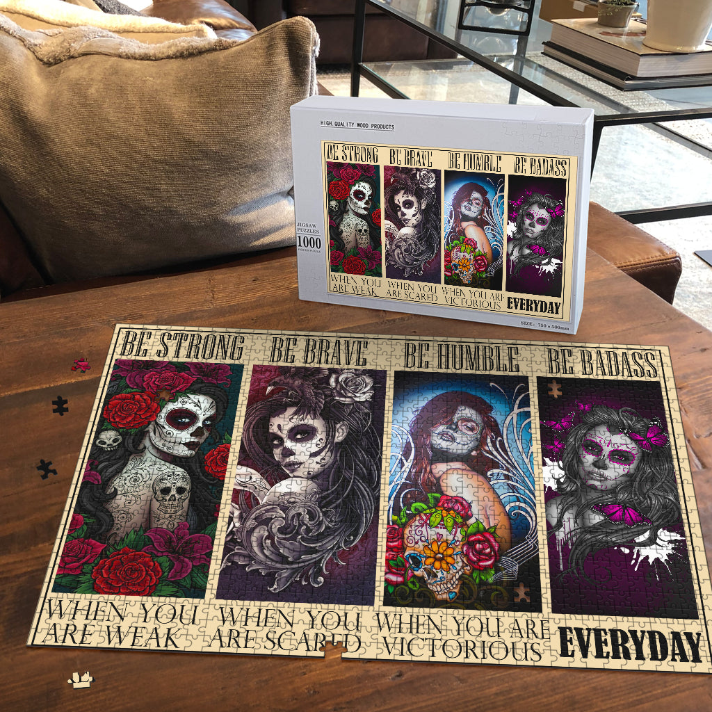 Sugar skull premium wood Jigsaw Puzzle