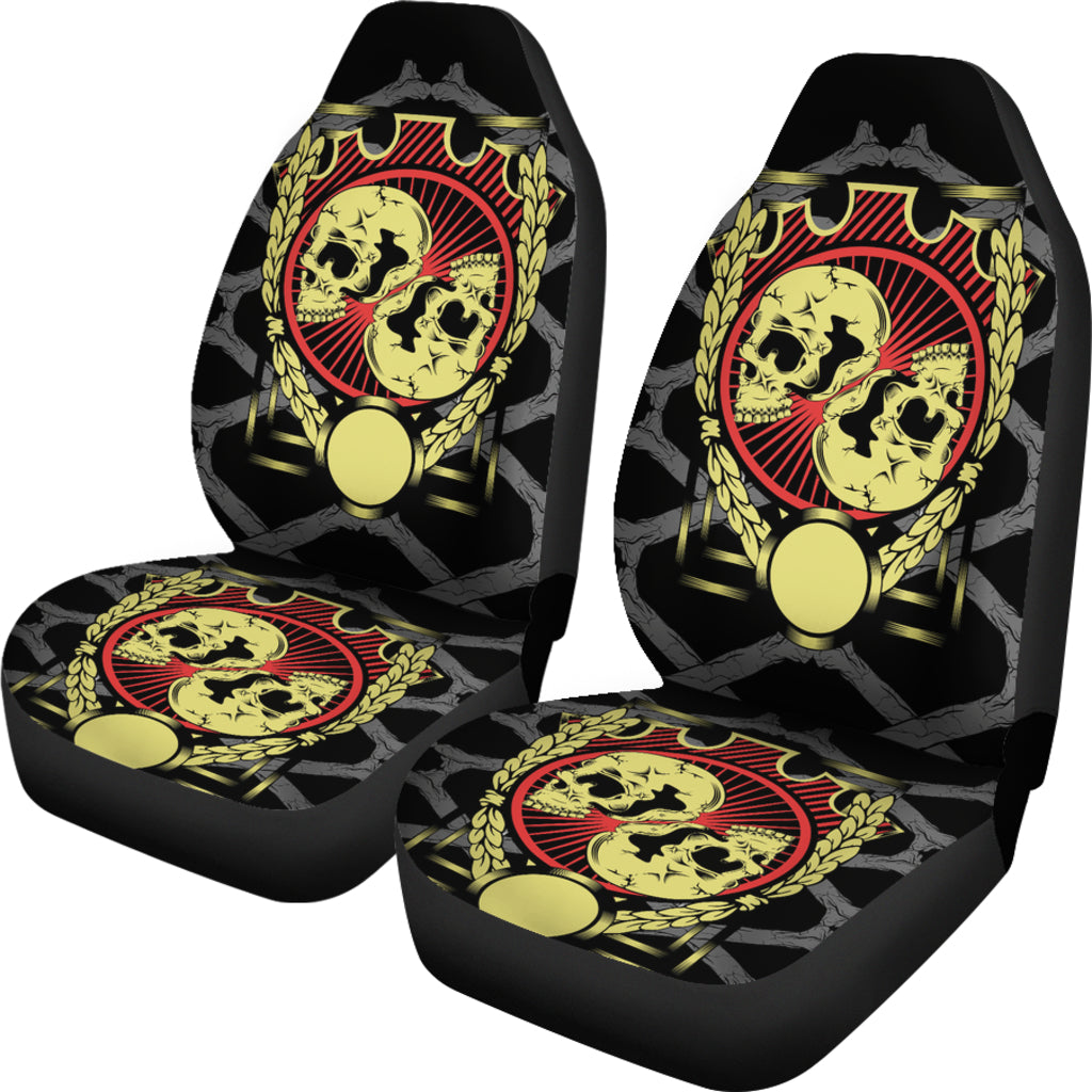 Set of 2 skull seat cover skulls