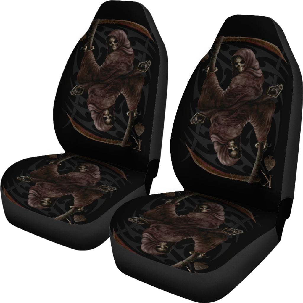 Set 2 pcs Gothic skull car seat covers