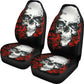 Set 2 pcs Floral sugar skull day of the dead skull car seat covers