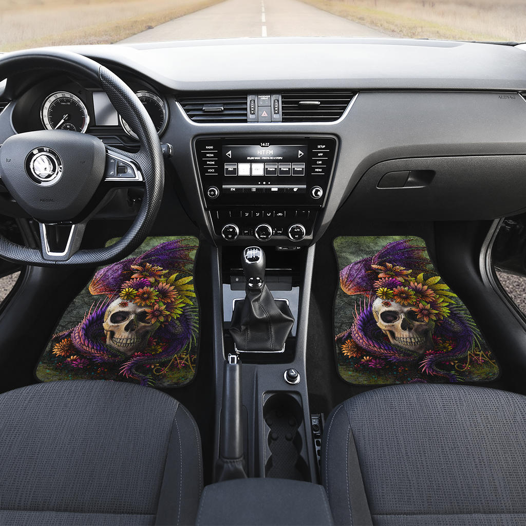 Set of 4 pcs dragon skull car mats