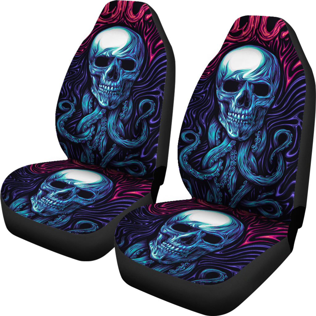 Set 2 pcs Gothic skull car seat covers