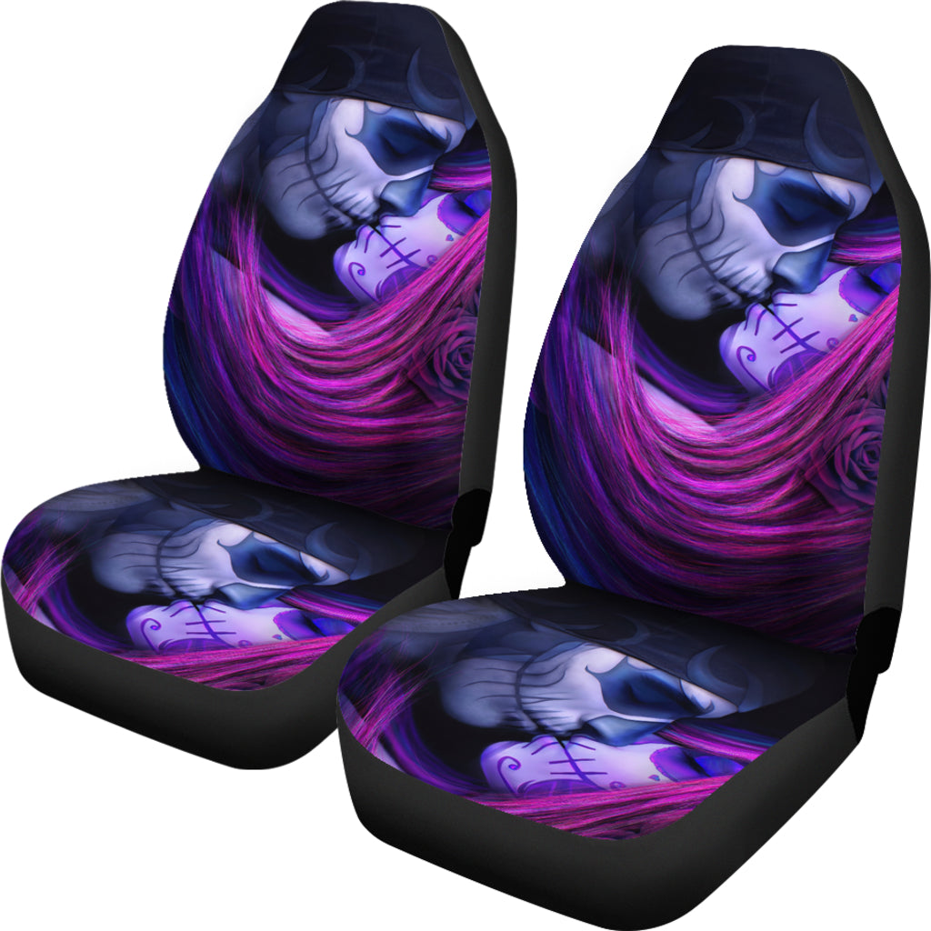 Set of 2 - Sugar skull girs - car seat covers