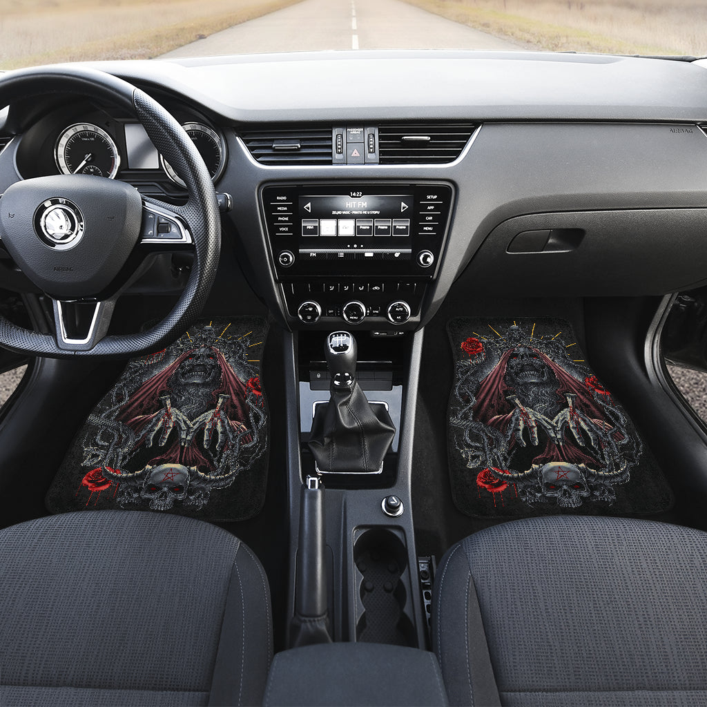 Set 4 pcs gothic skull car mats