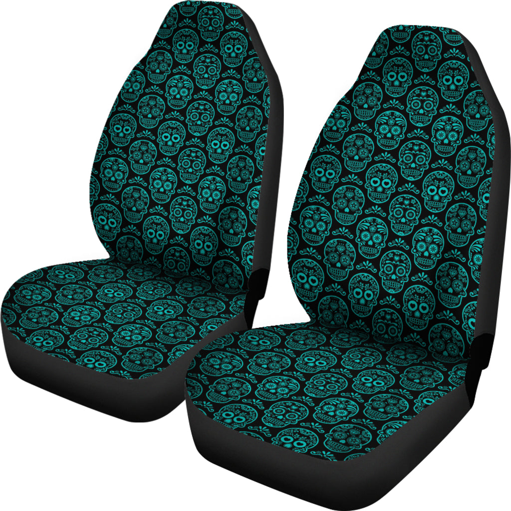 Set of 2 sugar skull car Seat covers