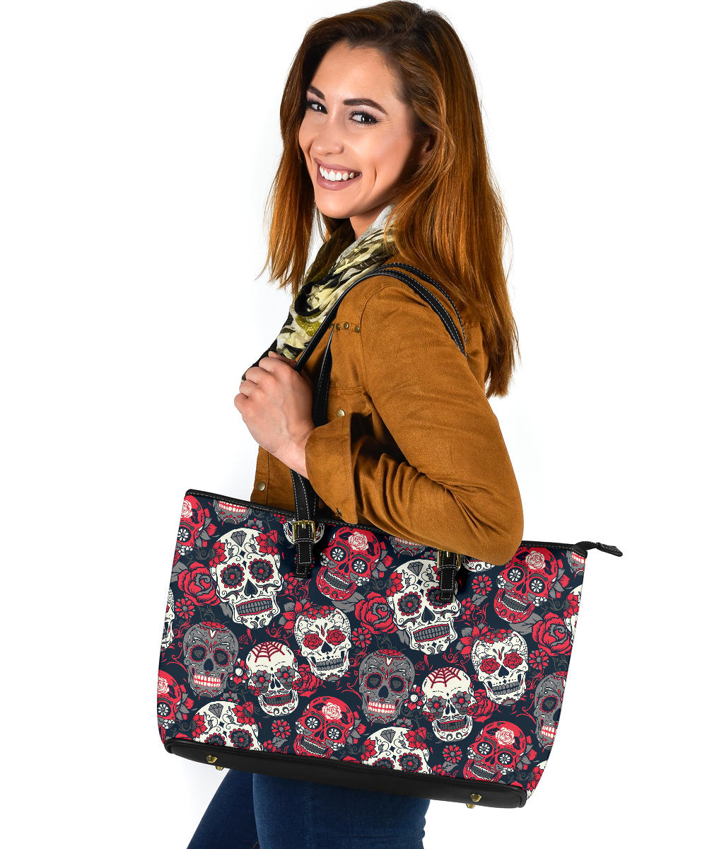 Floral sugar skull handbag