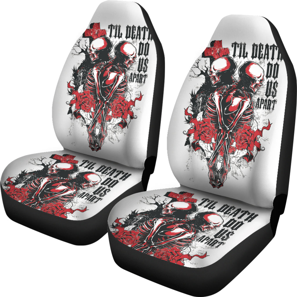 Set of 2 - Til death do us part car seat cover