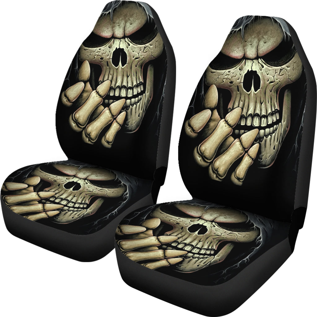 Set of 2 pcs skull gothic car seat covers