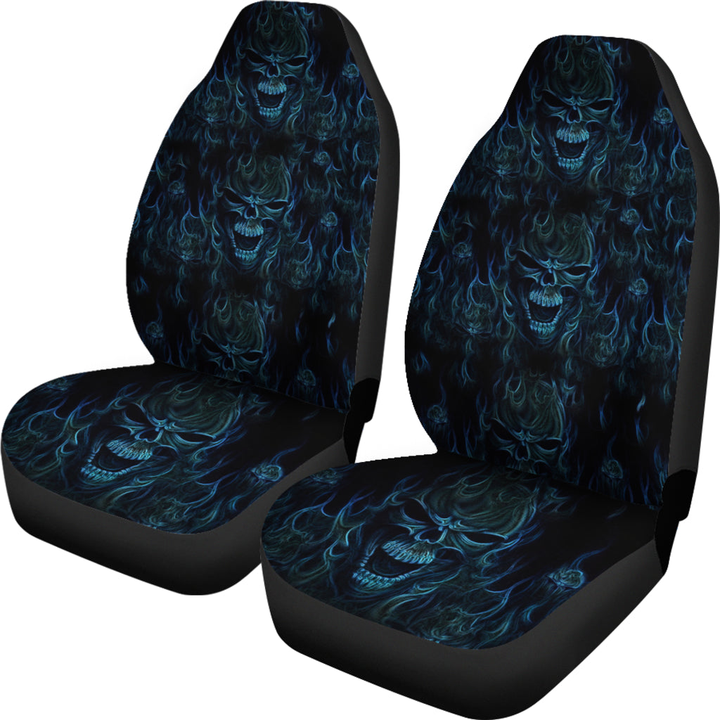 Set 2 pcs skull gothic car seat covers