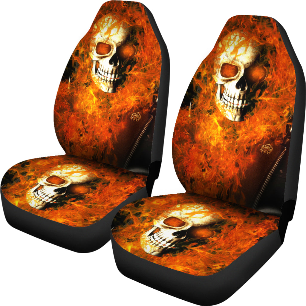 Set 2 pcs Gothic skull car seat covers