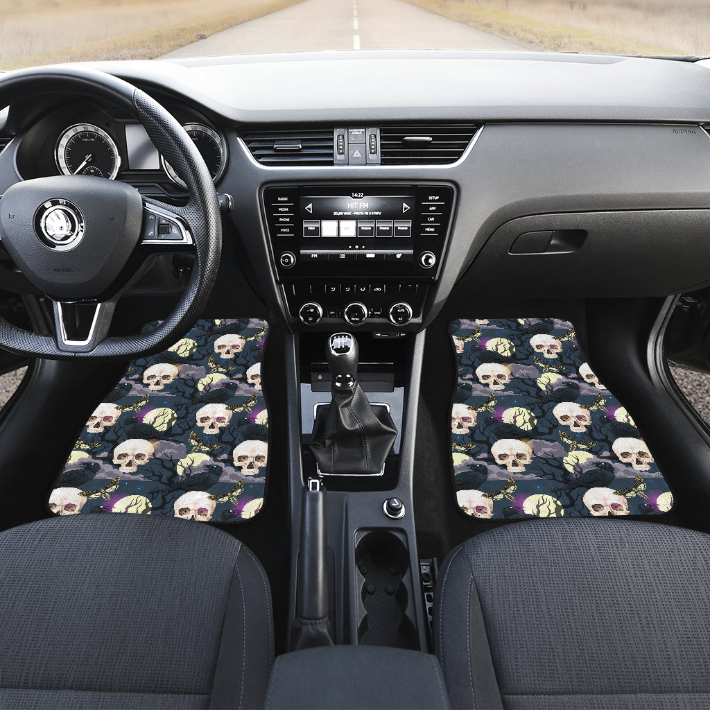 Set of 4 pcs Gothic skull car mats