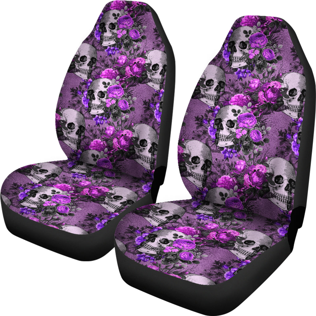 Set 2 pcs Gothic skull car seat covers